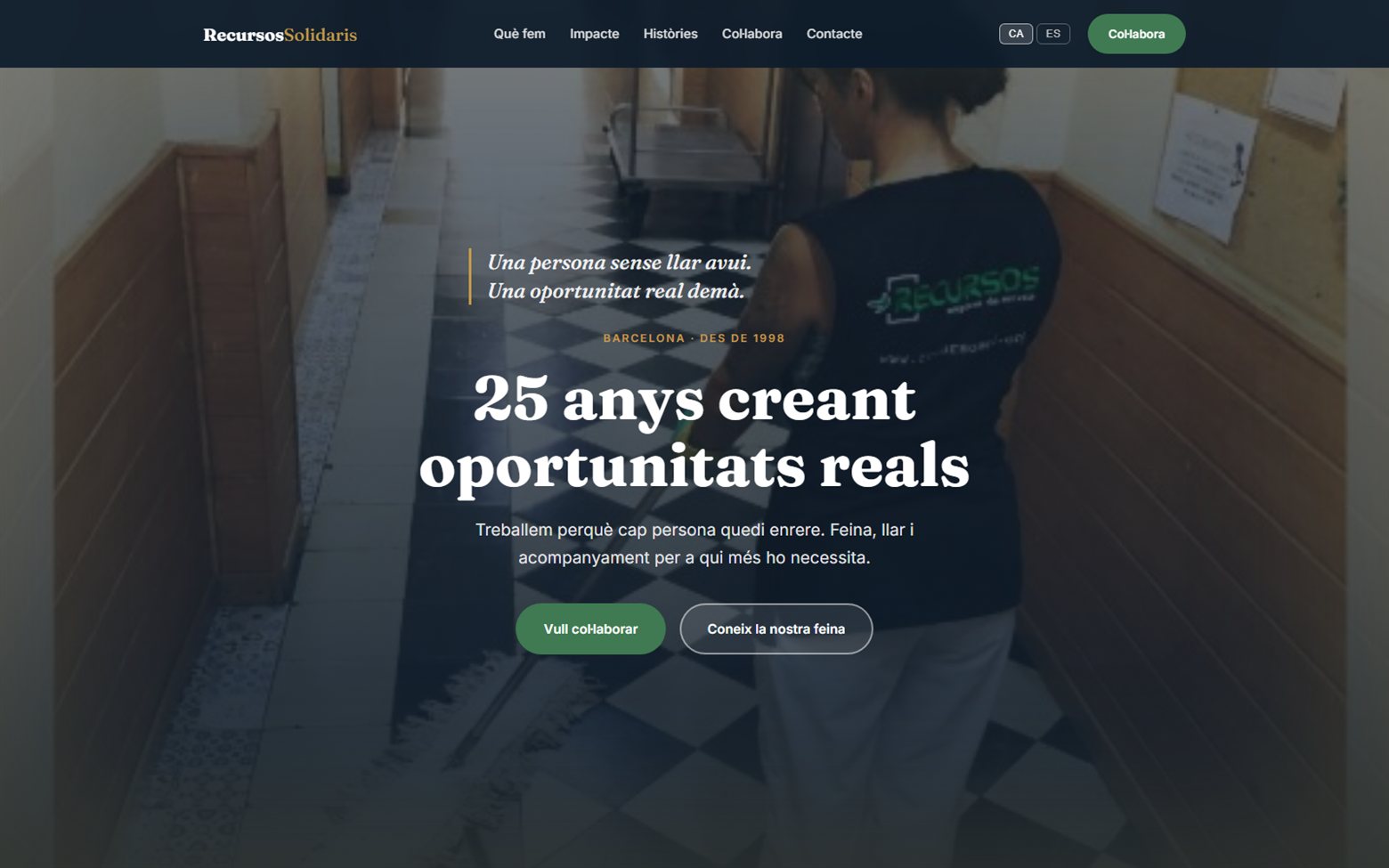 Conceptual website design for Recursos Solidaris